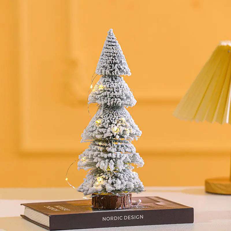 Mini Christmas Tree with Snowy Pine Needles Decor