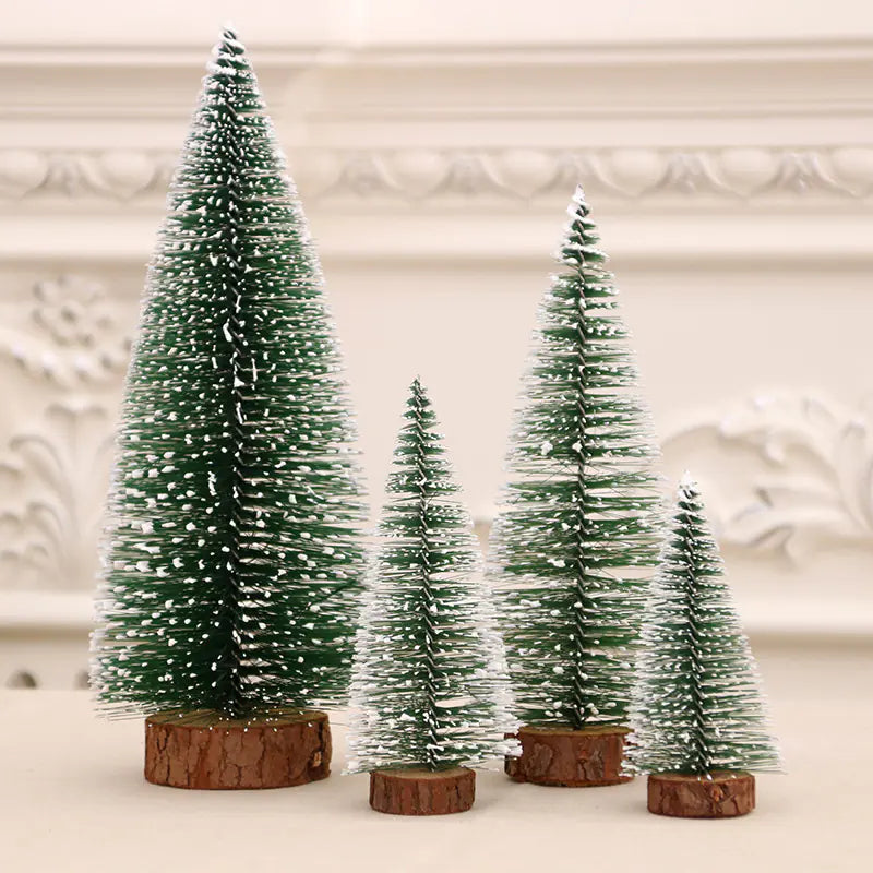 Mini Christmas Tree with Snowy Pine Needles Decor
