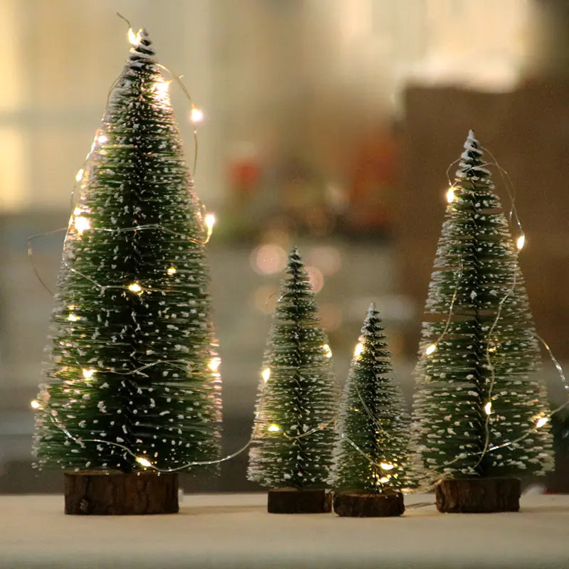 Mini Christmas Tree with Snowy Pine Needles Decor
