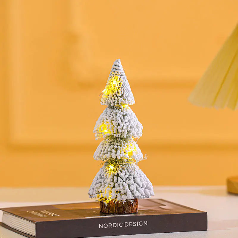 Mini Christmas Tree with Snowy Pine Needles Decor