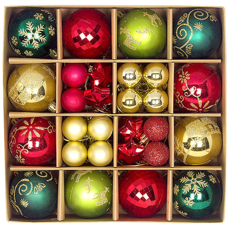 44pcs Christmas Ornaments Set with Decorative Balls
