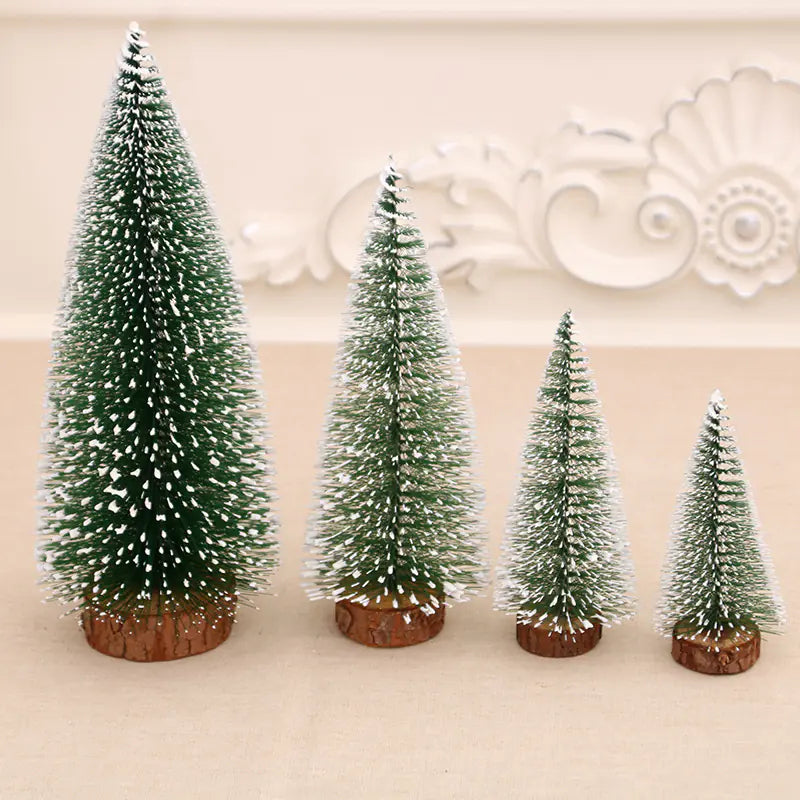 Mini Christmas Tree with Snowy Pine Needles Decor