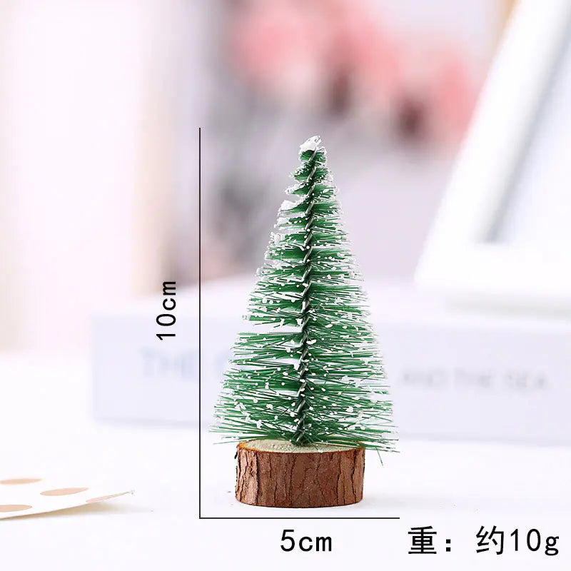 Mini Christmas Tree with Snowy Pine Needles Decor