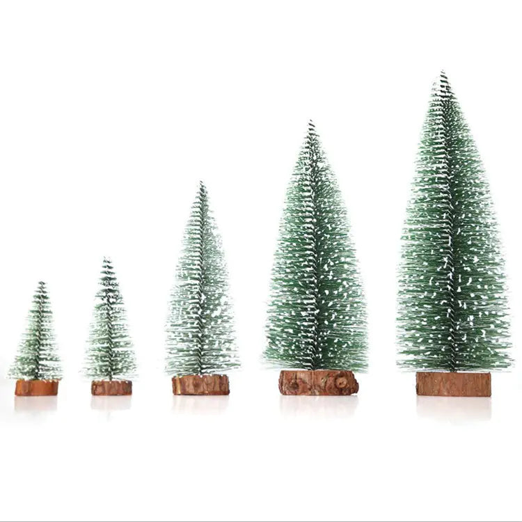 Mini Christmas Tree with Snowy Pine Needles Decor