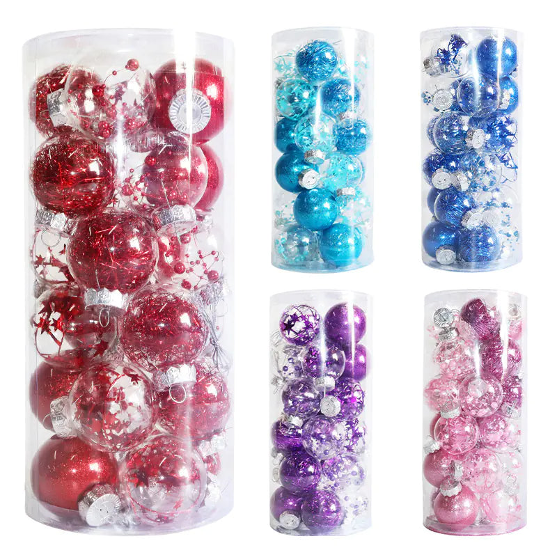 24-Pack 6cm Colorful Christmas Ornaments