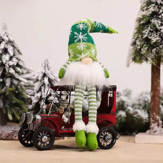 Christmas Scene Decor with Illuminated Knitted Figurine