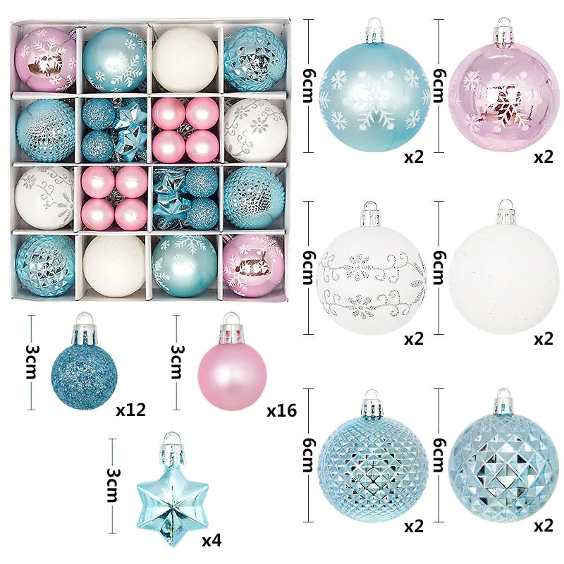 44pcs Christmas Ornaments Set with Decorative Balls